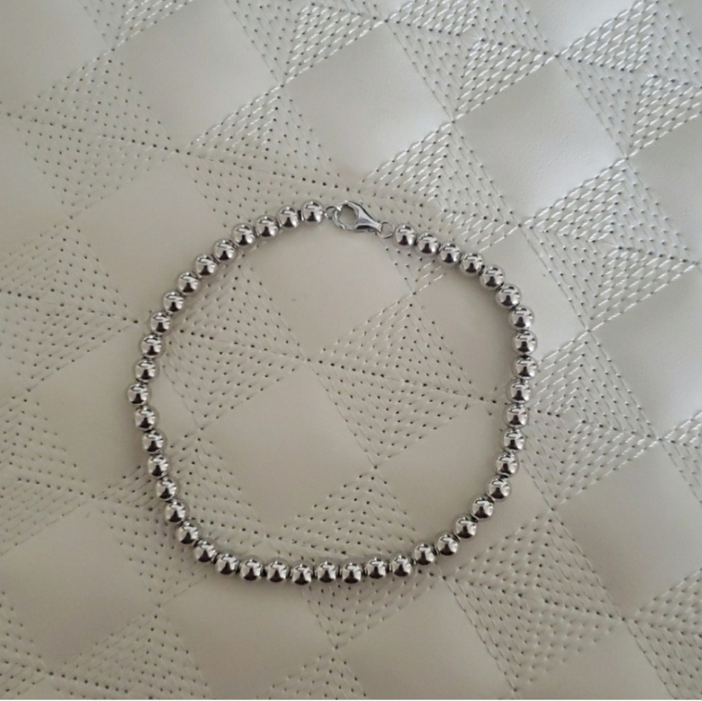 Unbranded Sterling Silver 4mm Bead Ball Bracelet